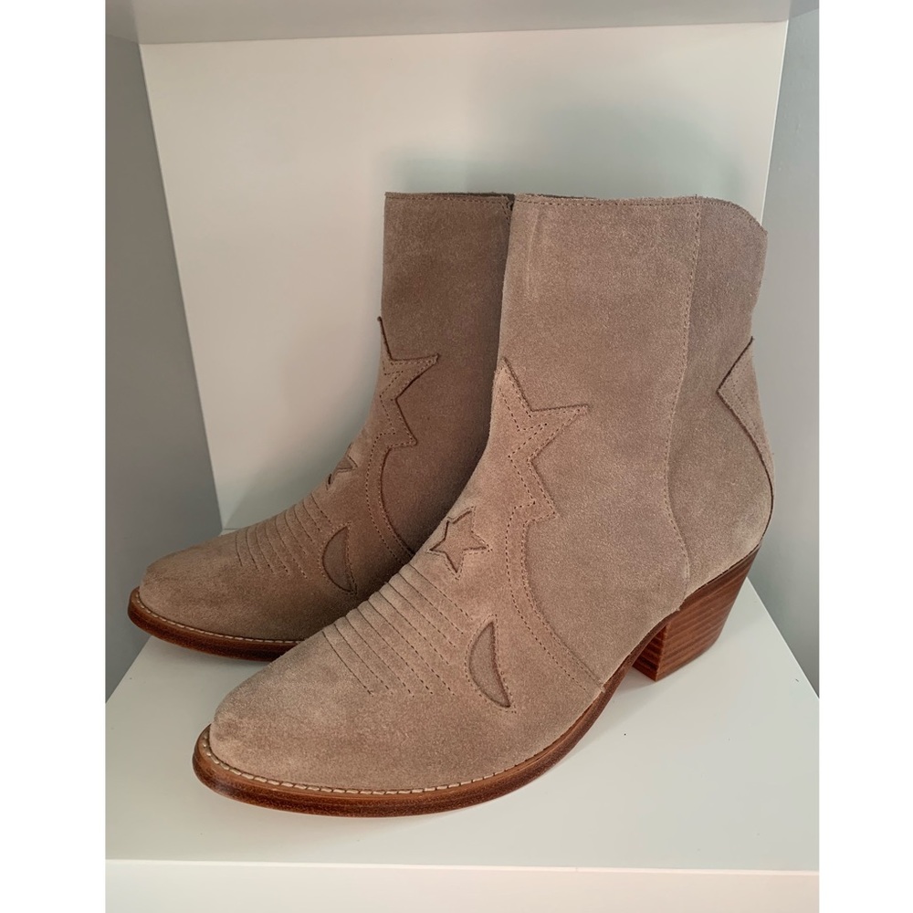 JOIE Western Style Suede Booties Size 7 - Picture 2 of 13